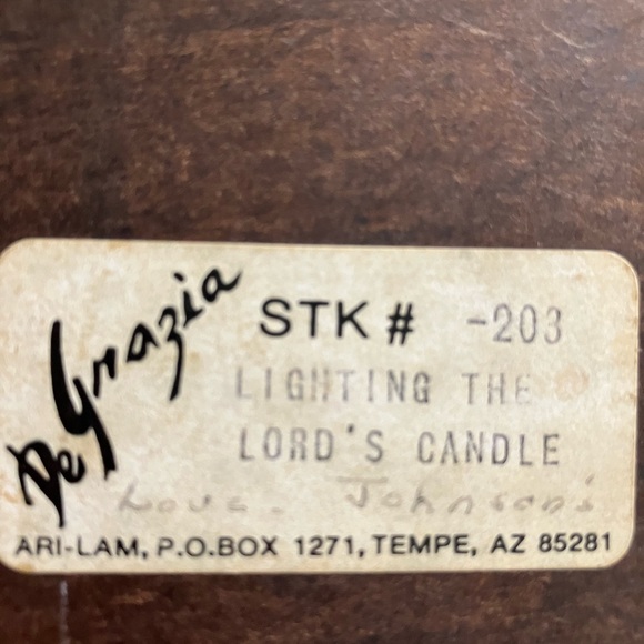 Vintage Ted DeGrazia Lighting The Lord’s Candle, Wood Wall Plaque - Picture 7 of 9